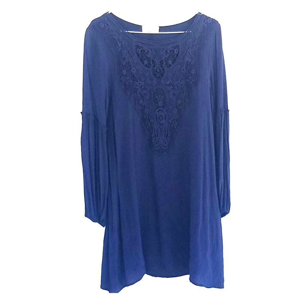 Boho Navy Blue Dress
